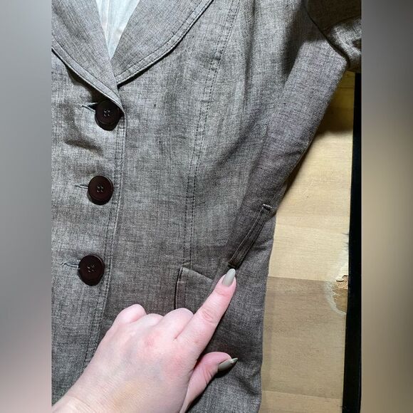 Iris setlakwe 100%‎ linen brown pants suit - Picture 8 of 14